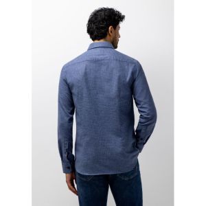 Shirt LS Checked Pied De Poule 5659 grijsblauw