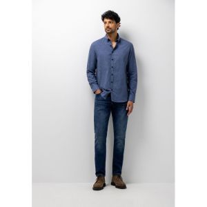 Shirt LS Checked Pied De Poule 5659 grijsblauw