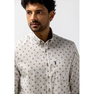 Shirt LS Striped Structure     4211 oud roze/w