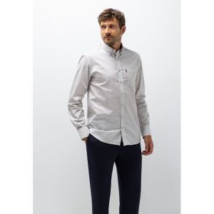 Shirt LS Print Stucture        3611 bladgroen/
