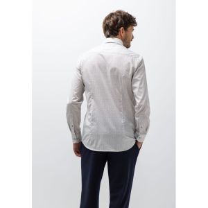 Shirt LS Print Stucture        3611 bladgroen/