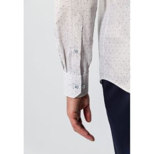 Shirt LS Print Stucture        3611 bladgroen/