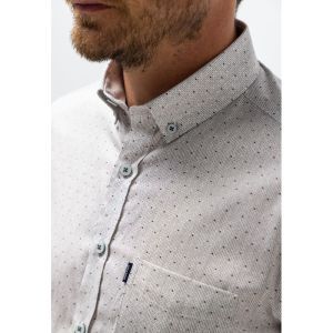 Shirt LS Print Stucture        3611 bladgroen/
