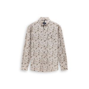 Shirt LS Print Fine Flannel    8836 bruin/blad
