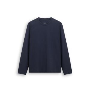 T-shirt Crew-Neck LS Plain     5900 donkerblau