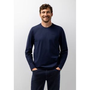 T-shirt Crew-Neck LS Plain     5900 donkerblau