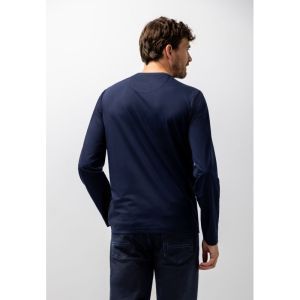 T-shirt Crew-Neck LS Plain     5900 donkerblau
