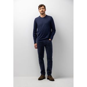 T-shirt Crew-Neck LS Plain     5900 donkerblau