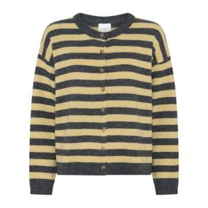 Sisse Striped cardigan Yellow Grey Mel